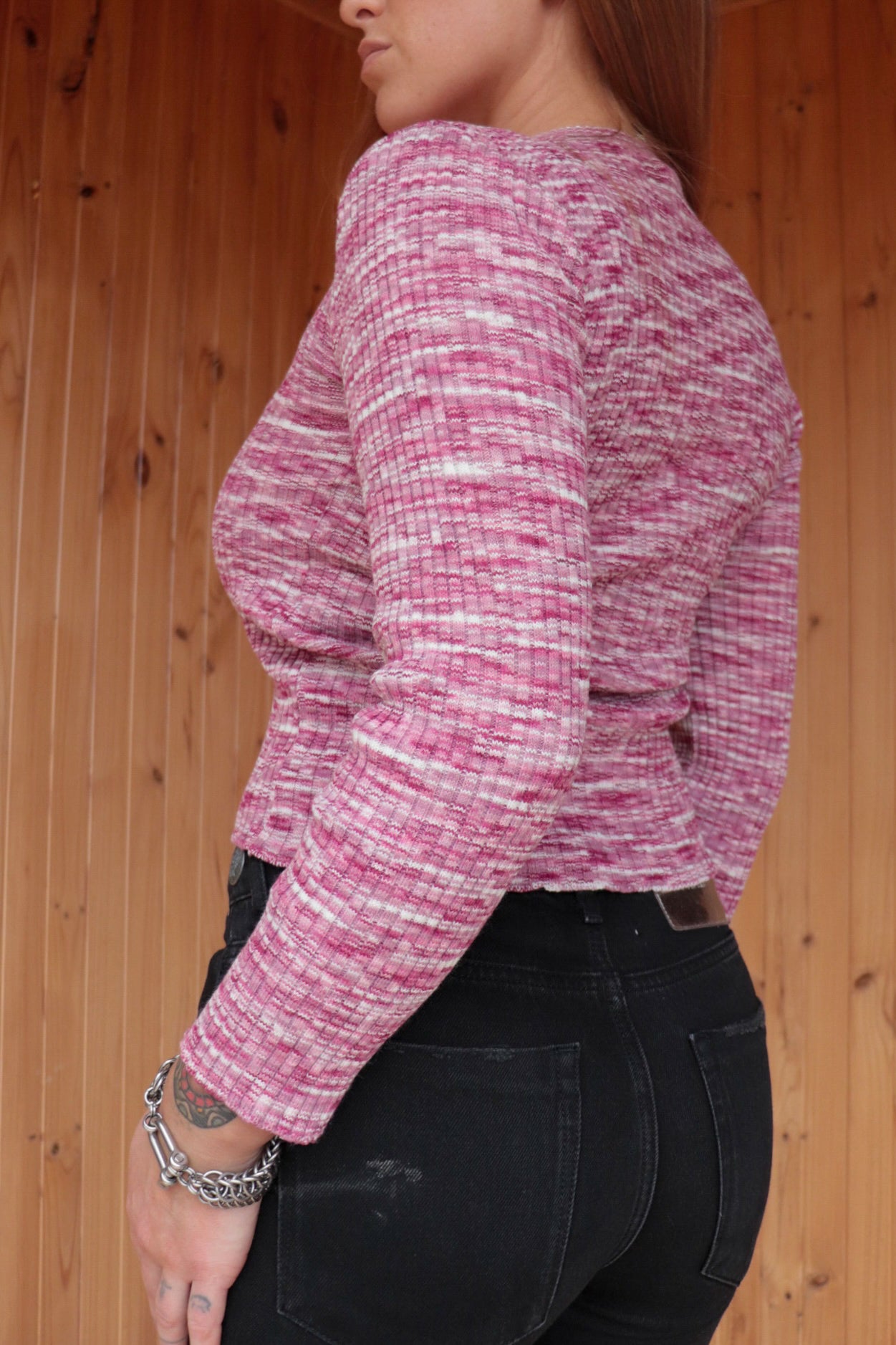 Pink Toned Knit Long Sleeve