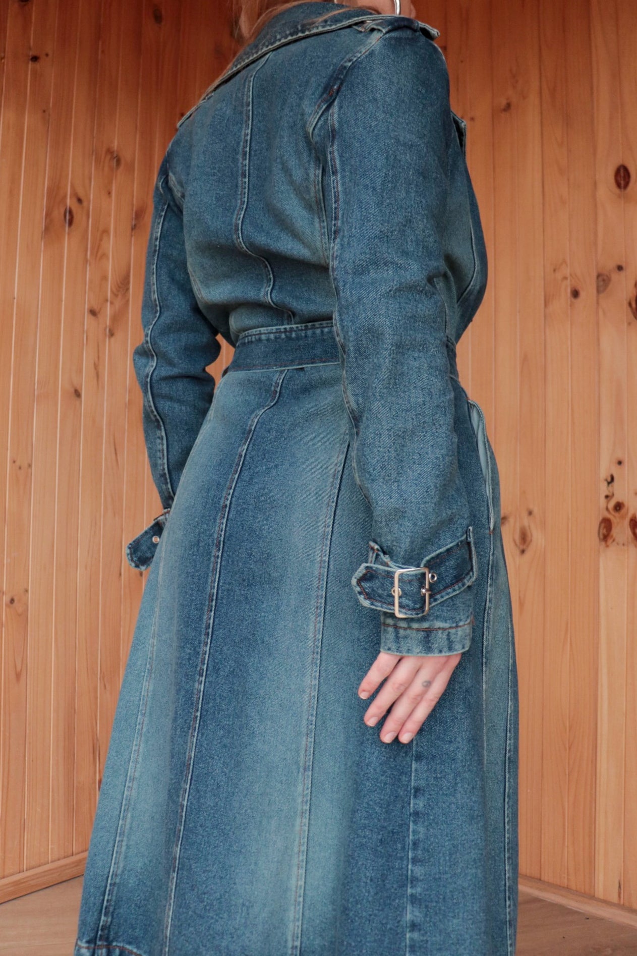 90s Denim Trench Coat
