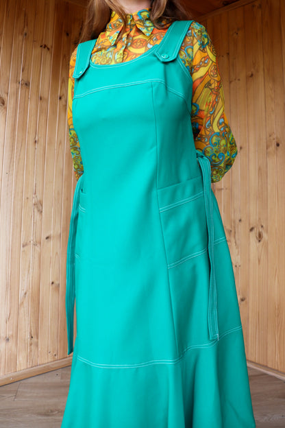 70s Green Midi Pinafore