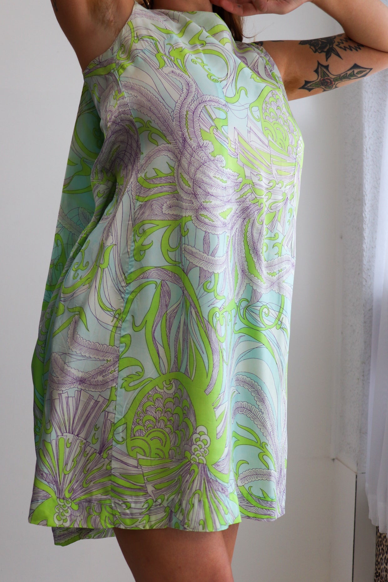 60s Psychedelic Cape Mini Dress