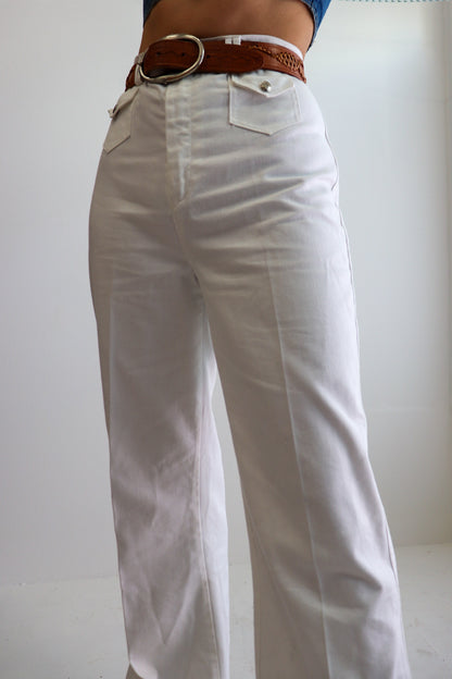 Dead-Stock White Flared Denim Suit