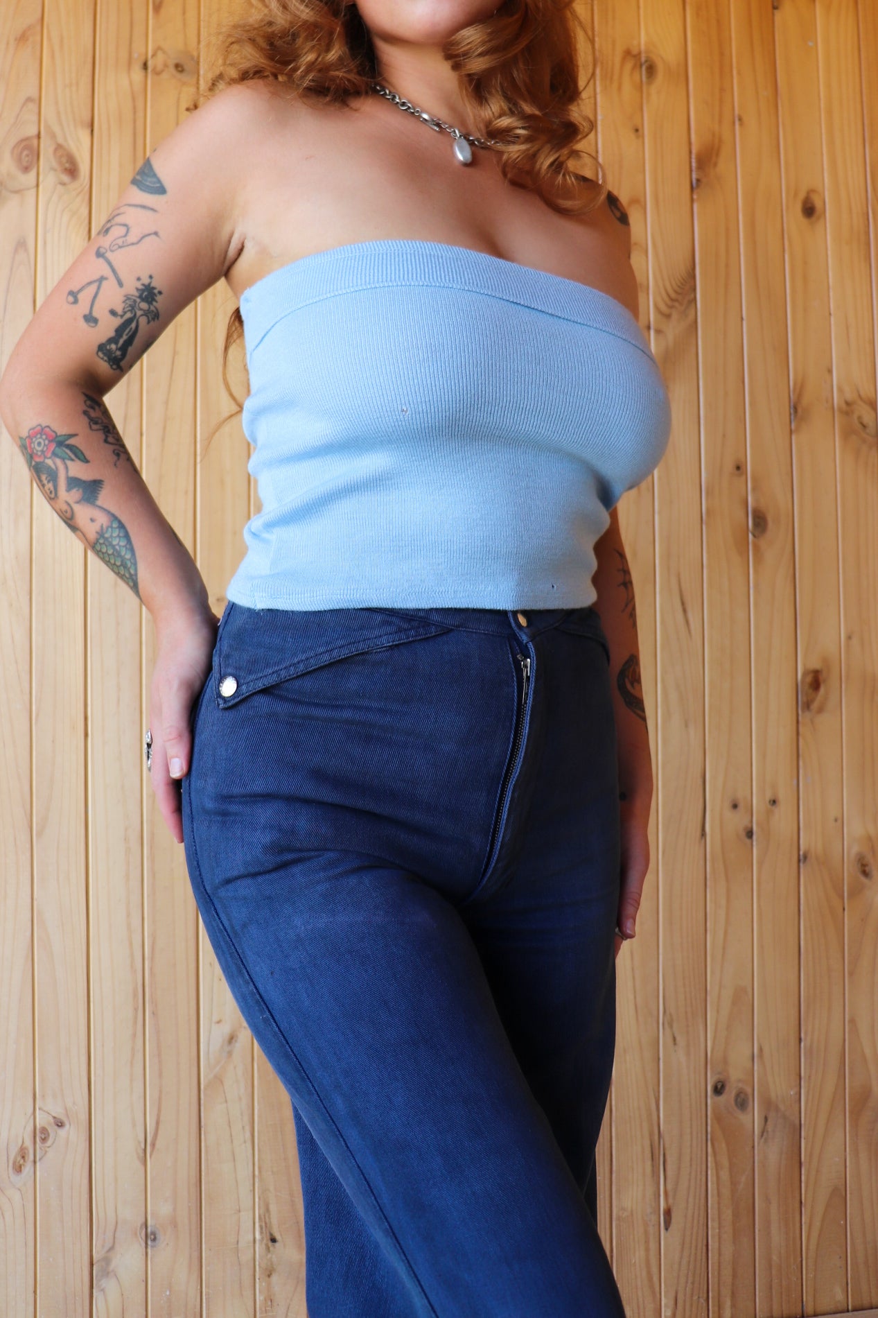 Baby Blue Knit Boob Tube
