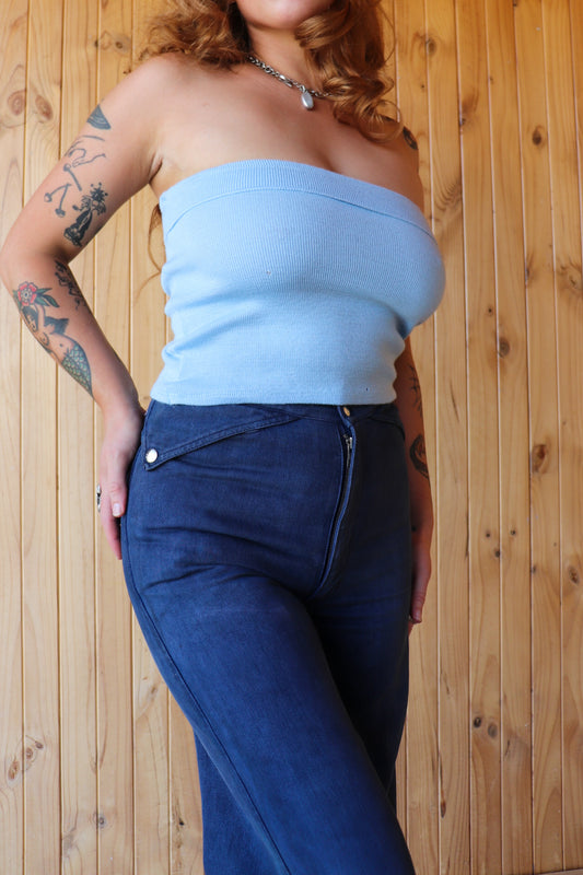 Baby Blue Knit Boob Tube