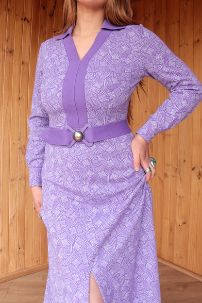 70s Purple Maxi Dress