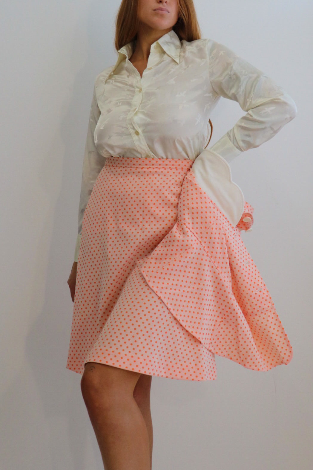 70s Tangerine Polka Dot Set