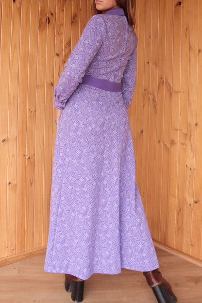 70s Purple Maxi Dress