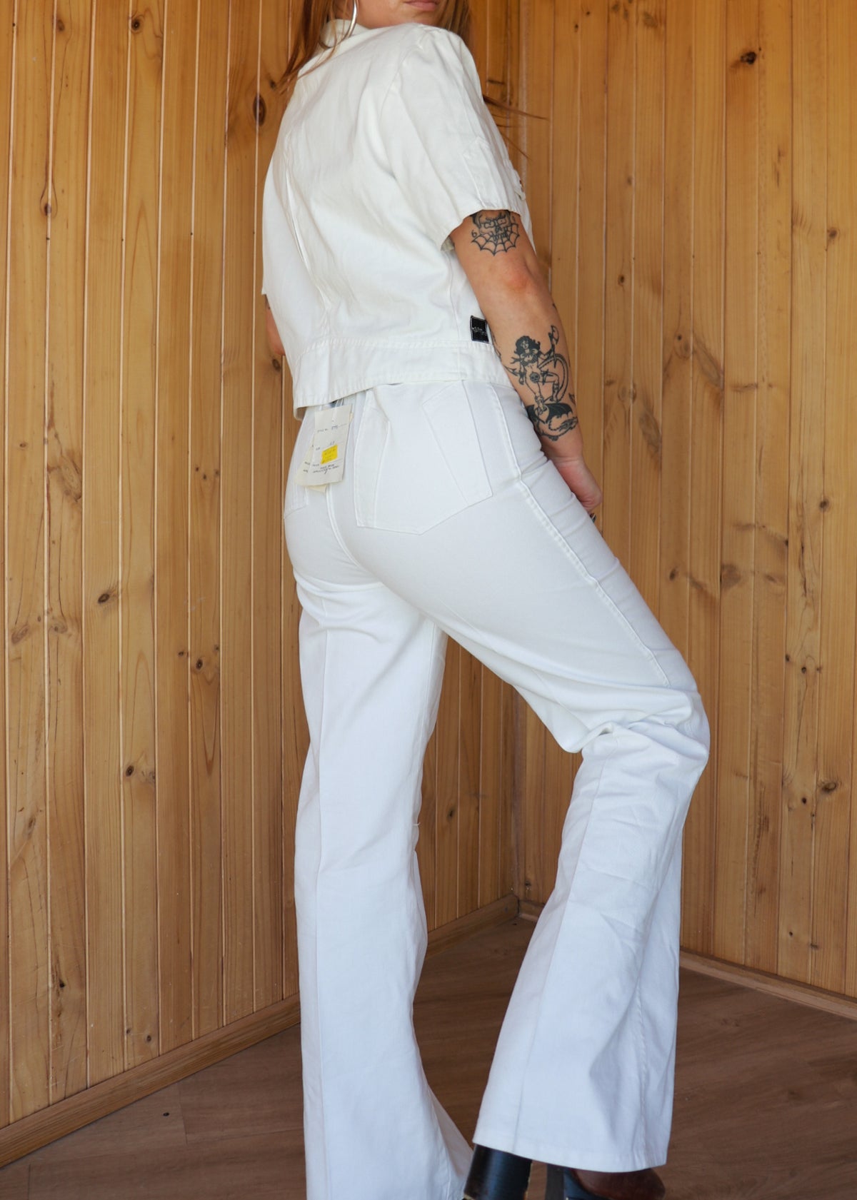 70s Deadstock White Denim Set