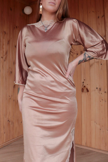 Split Satin Maxi Dress