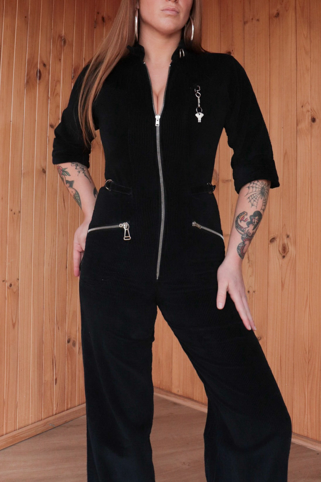 Cord Lock & Key Flared Jumpsuit