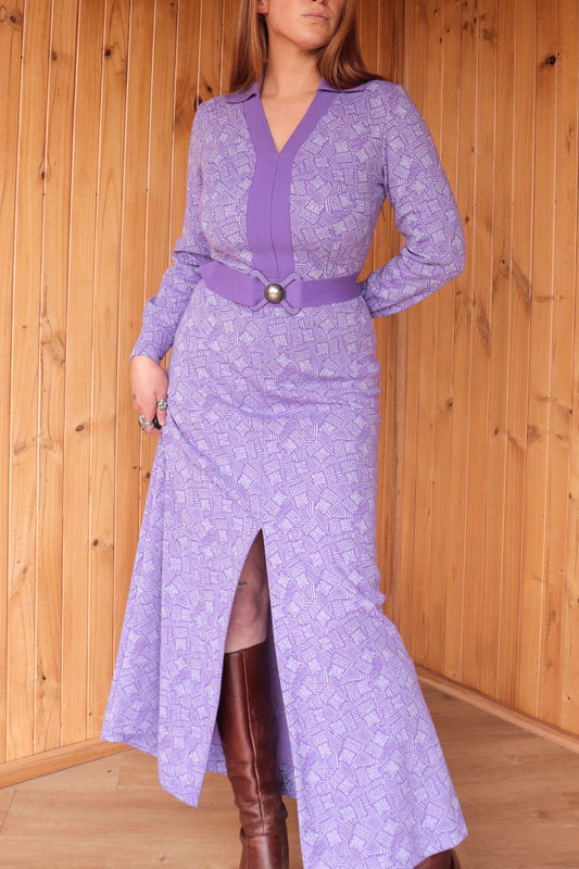 70s Purple Maxi Dress