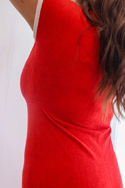 70s Playboy Red Terry Towelling Jumpsuit