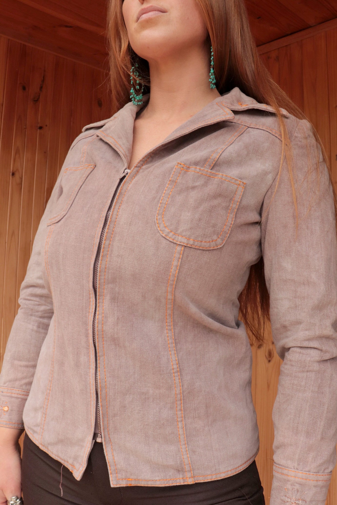 Thrashed Denim Embroidered Jacket