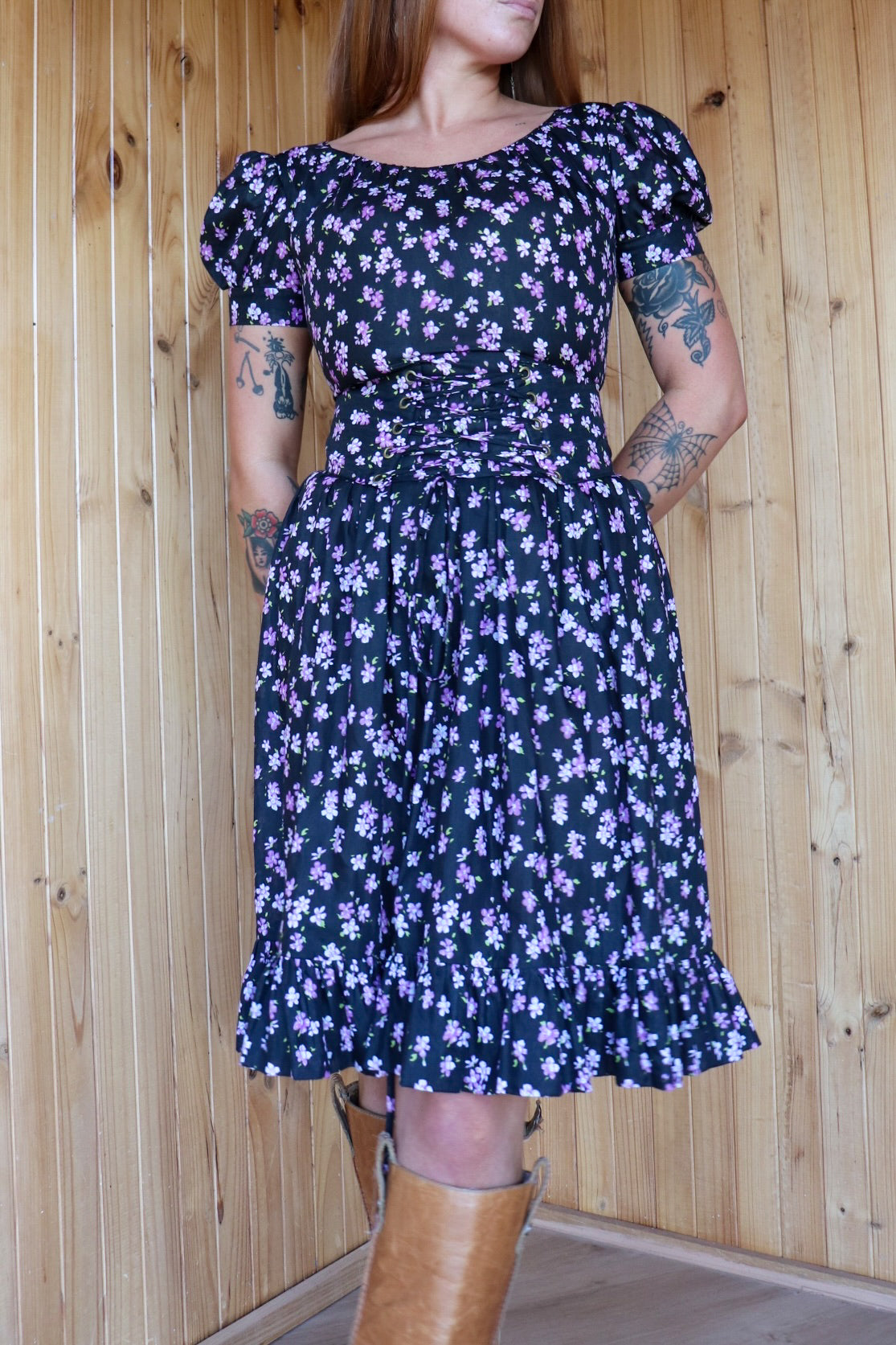 80s Floral Corset Gothic Prairie