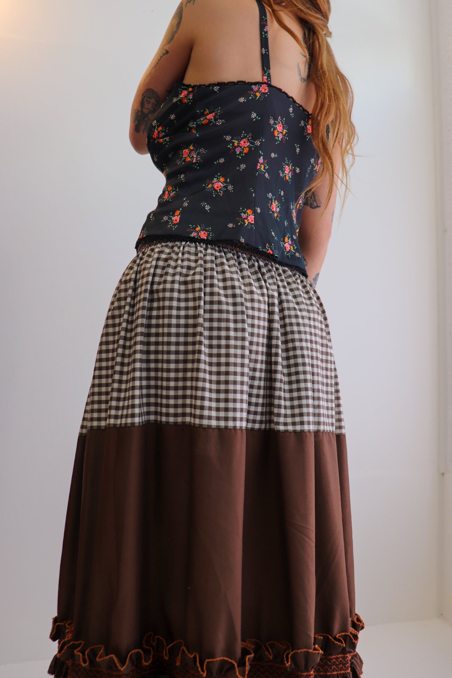 Brown Toned Prairie Maxi Skirt