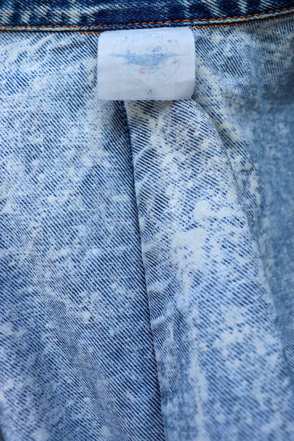 Acid Wash Cropped Denim Jacket
