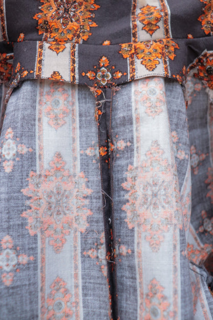 Orange Patterned Jumpsuit