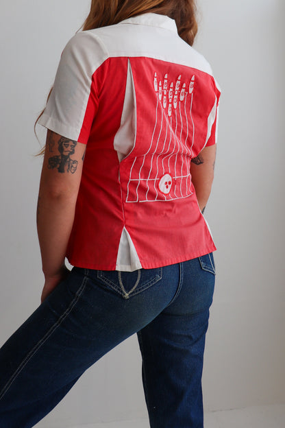 80s Red & White Bowling Shirt