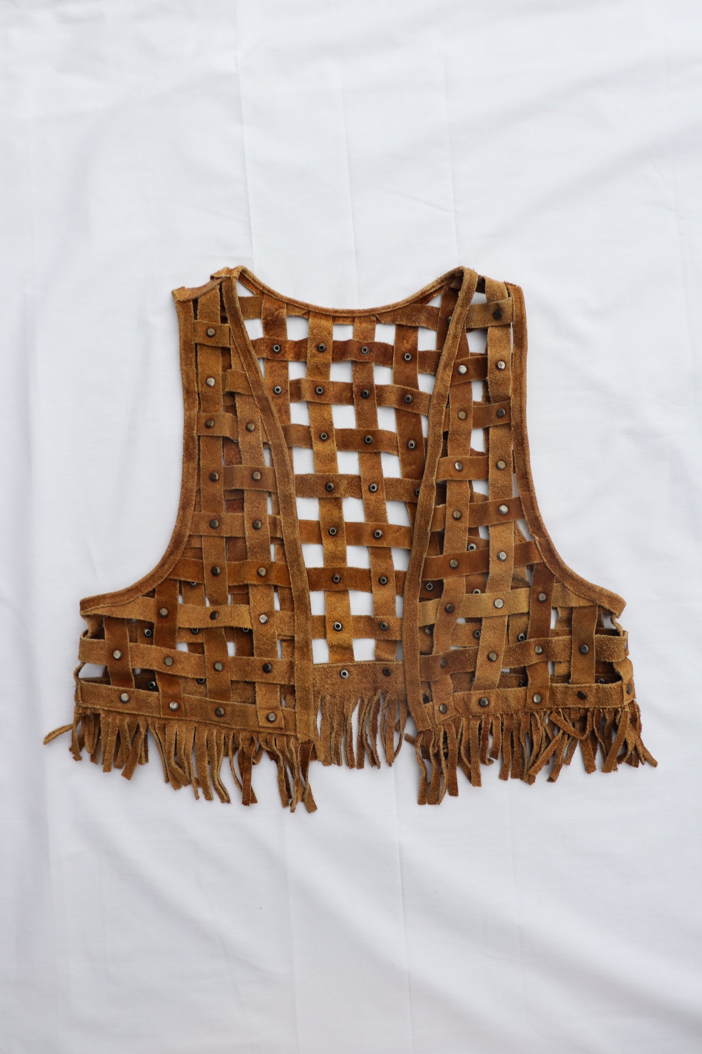Vintage Tan Suede Cropped Vest