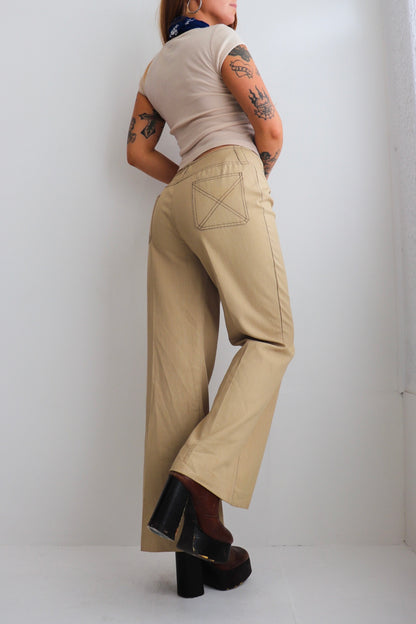 70s Taupe Trumpet Flares