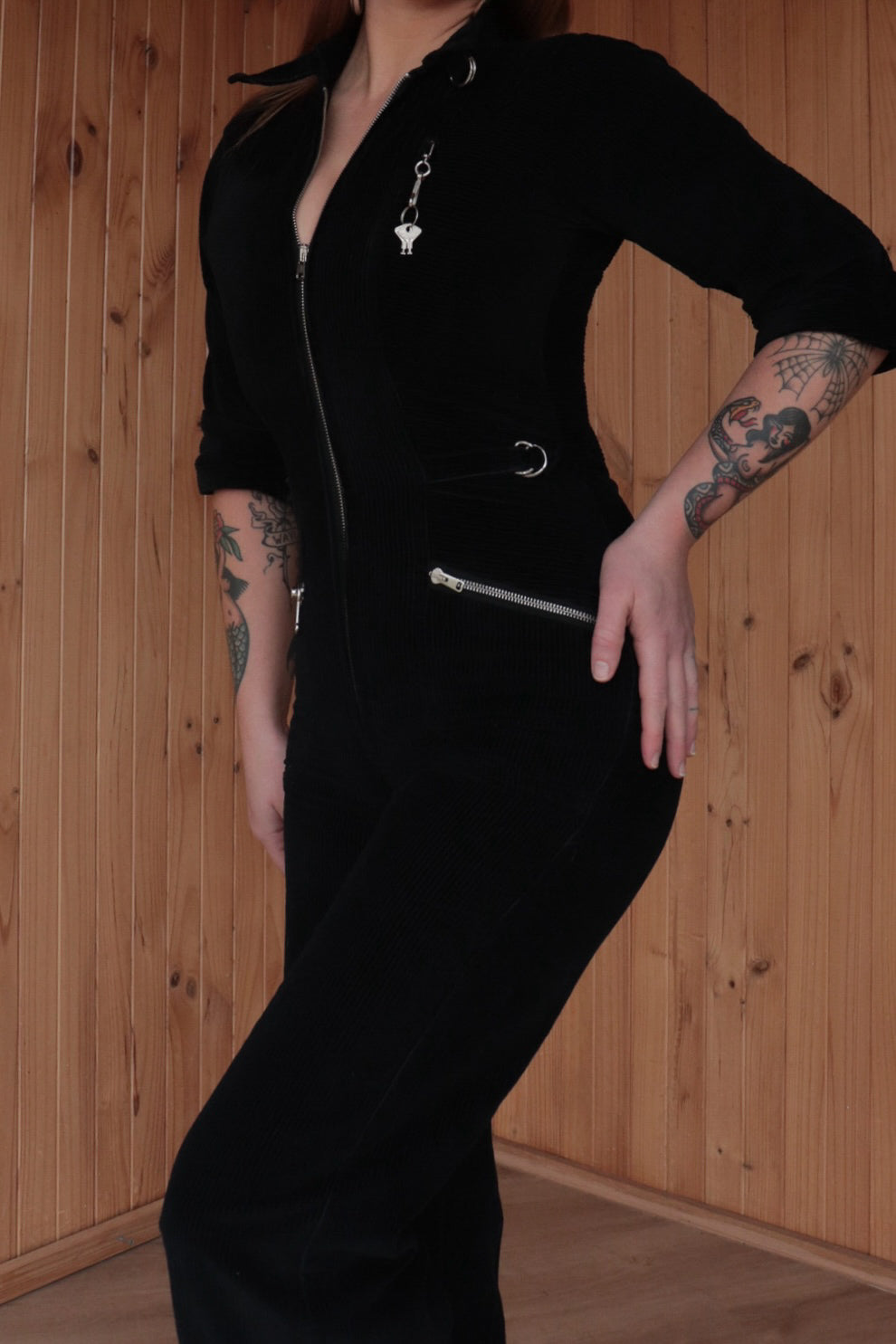 Cord Lock & Key Flared Jumpsuit