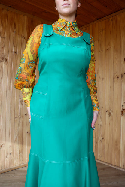 70s Green Midi Pinafore