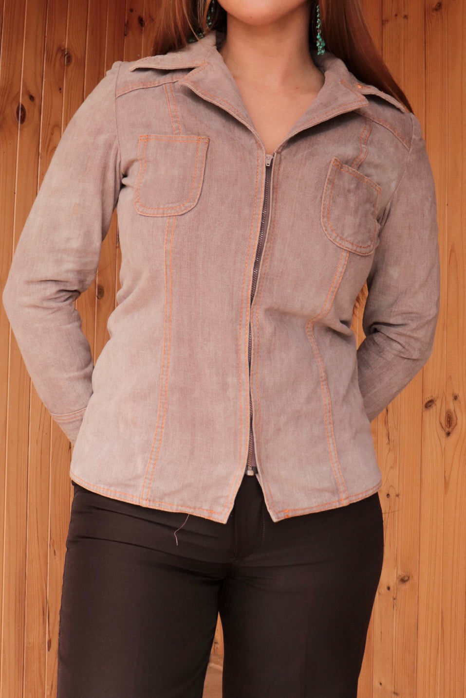 Thrashed Denim Embroidered Jacket