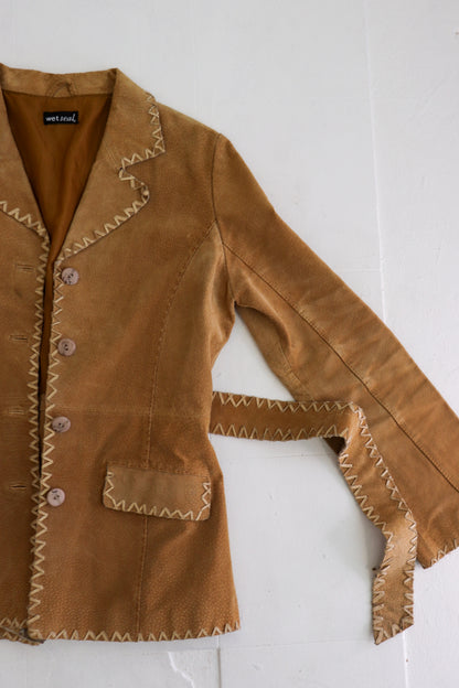 Caramel Tie Up Suede Coat