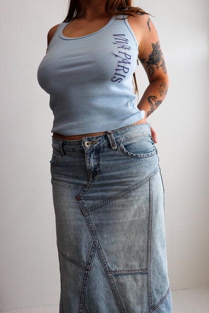 70s Paris Baby Blue Tank