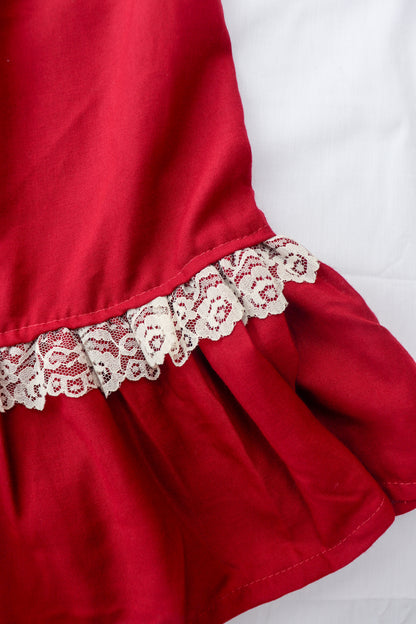Maroon Midi Prairie Skirt