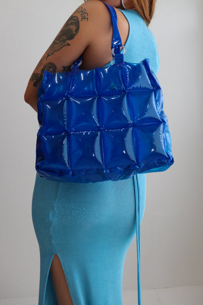 90s Electric Blue Blow Up Bag