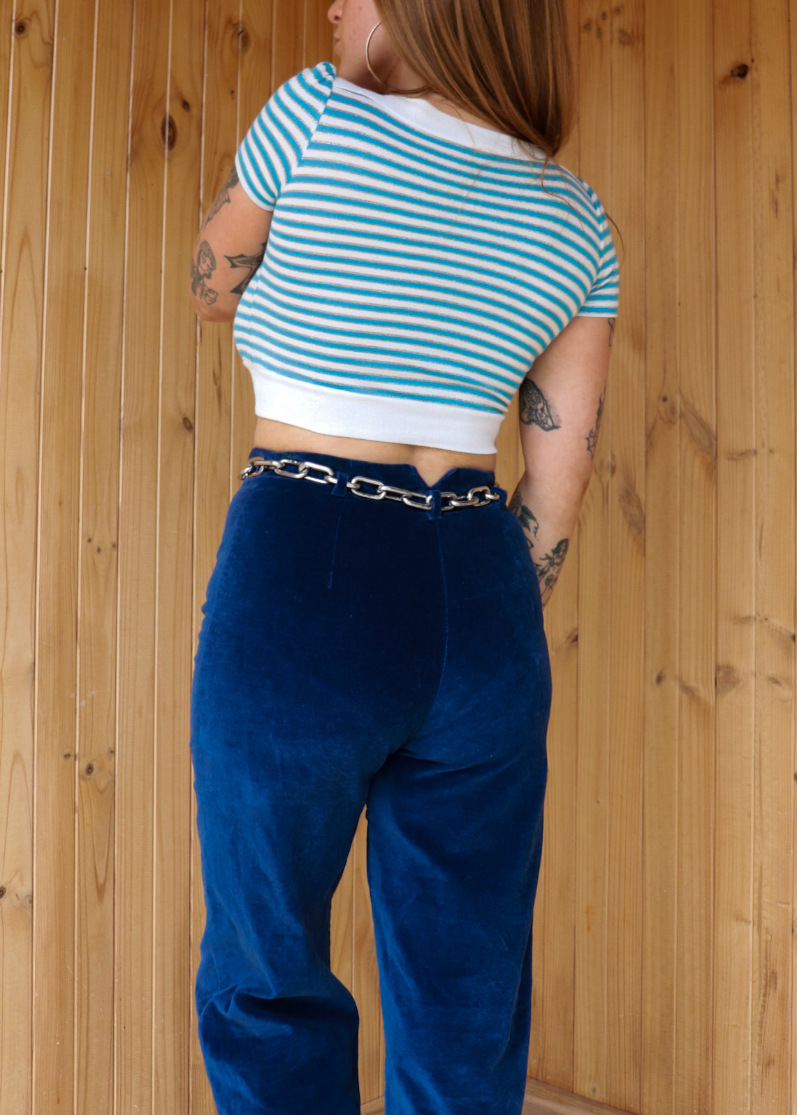 Blue Stripe Crop