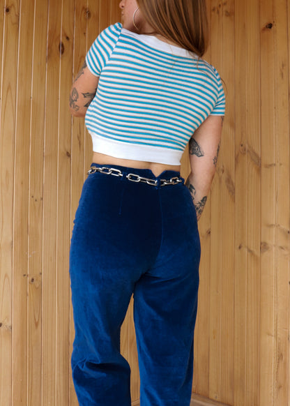 Blue Stripe Crop