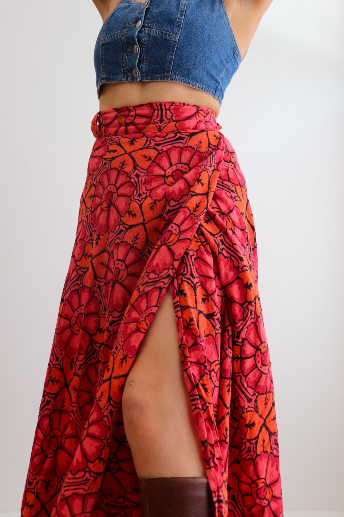 Sunset Tie Up Prairie Skirt
