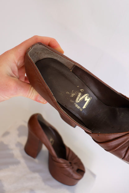 1970s Platform Leather Loafers