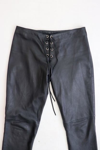 Leather Corset Boot Cut Pants