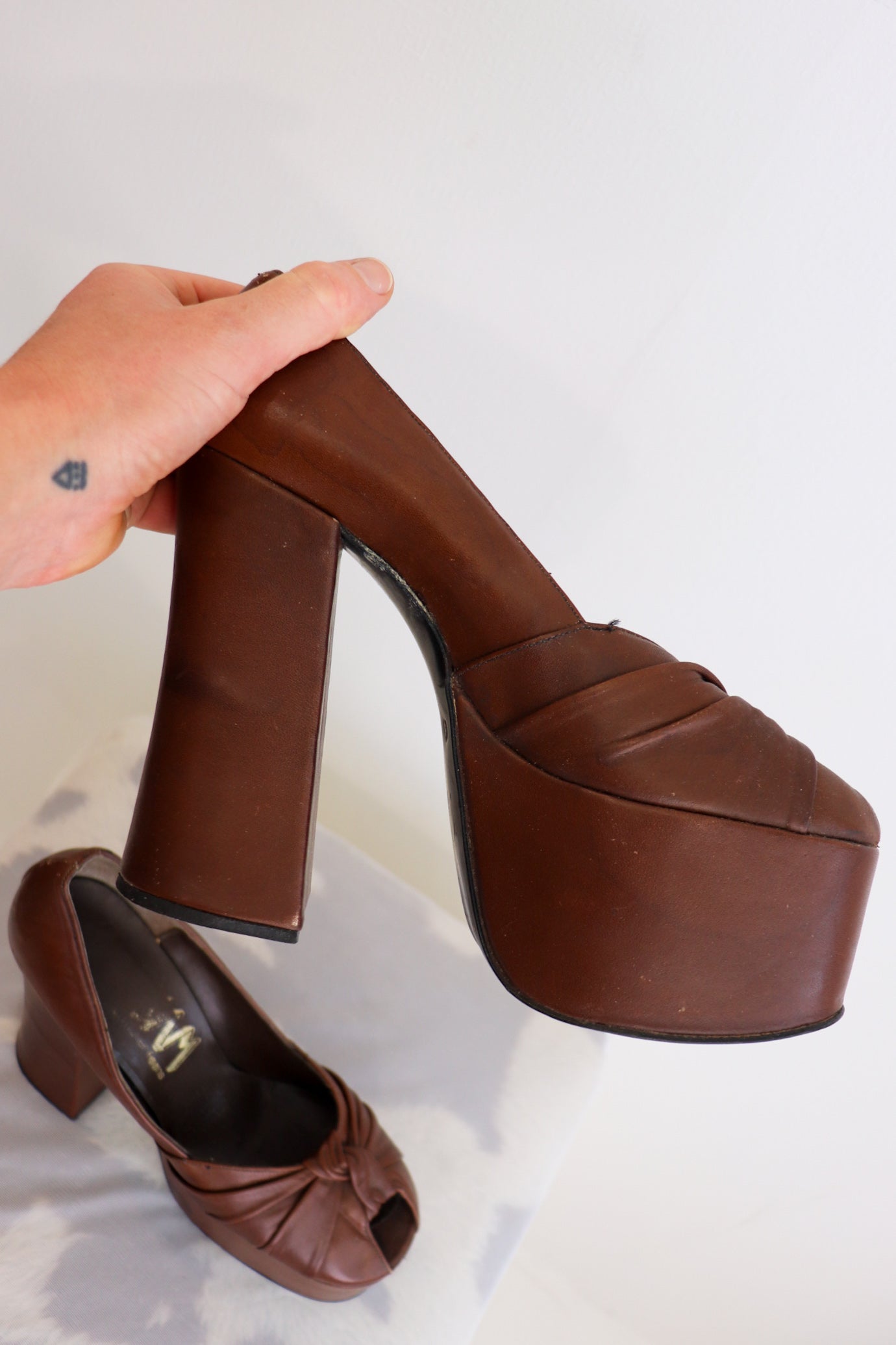 1970s Platform Leather Loafers