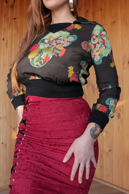 60s Patterned Blouse