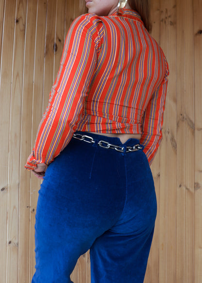 70s Red Stripe Blouse