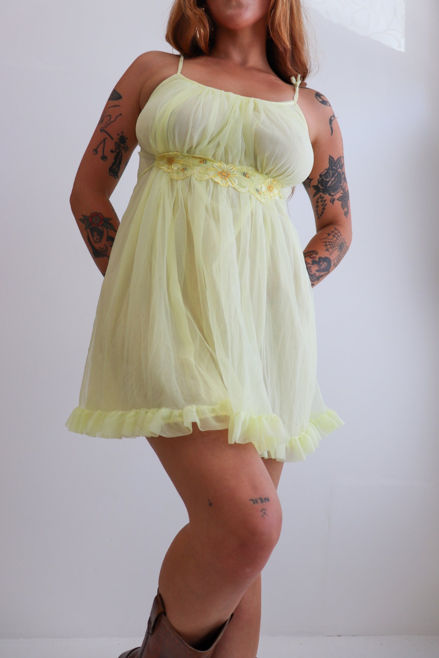 Sunflower Baby Doll Lingerie Set