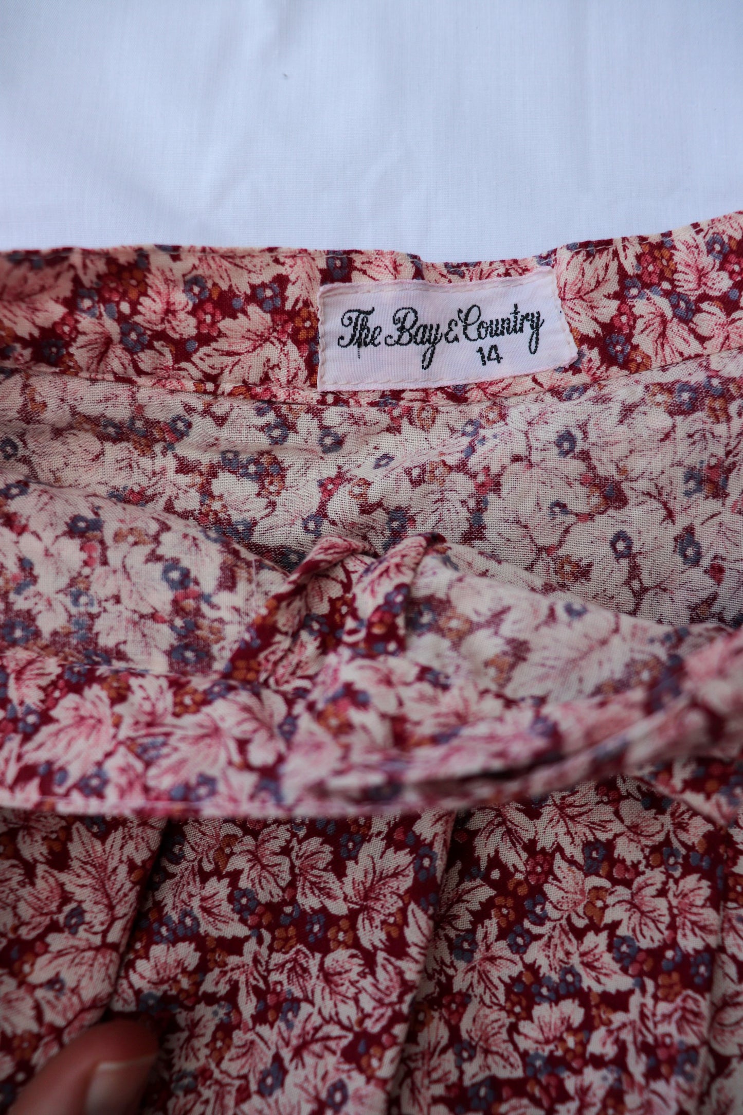 Red Floral Prairie Midi Skirt
