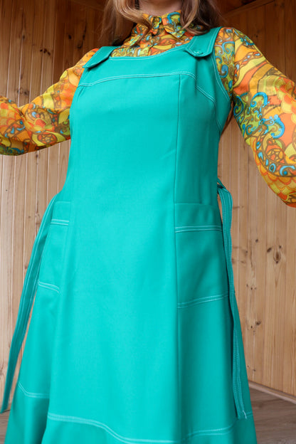 70s Green Midi Pinafore
