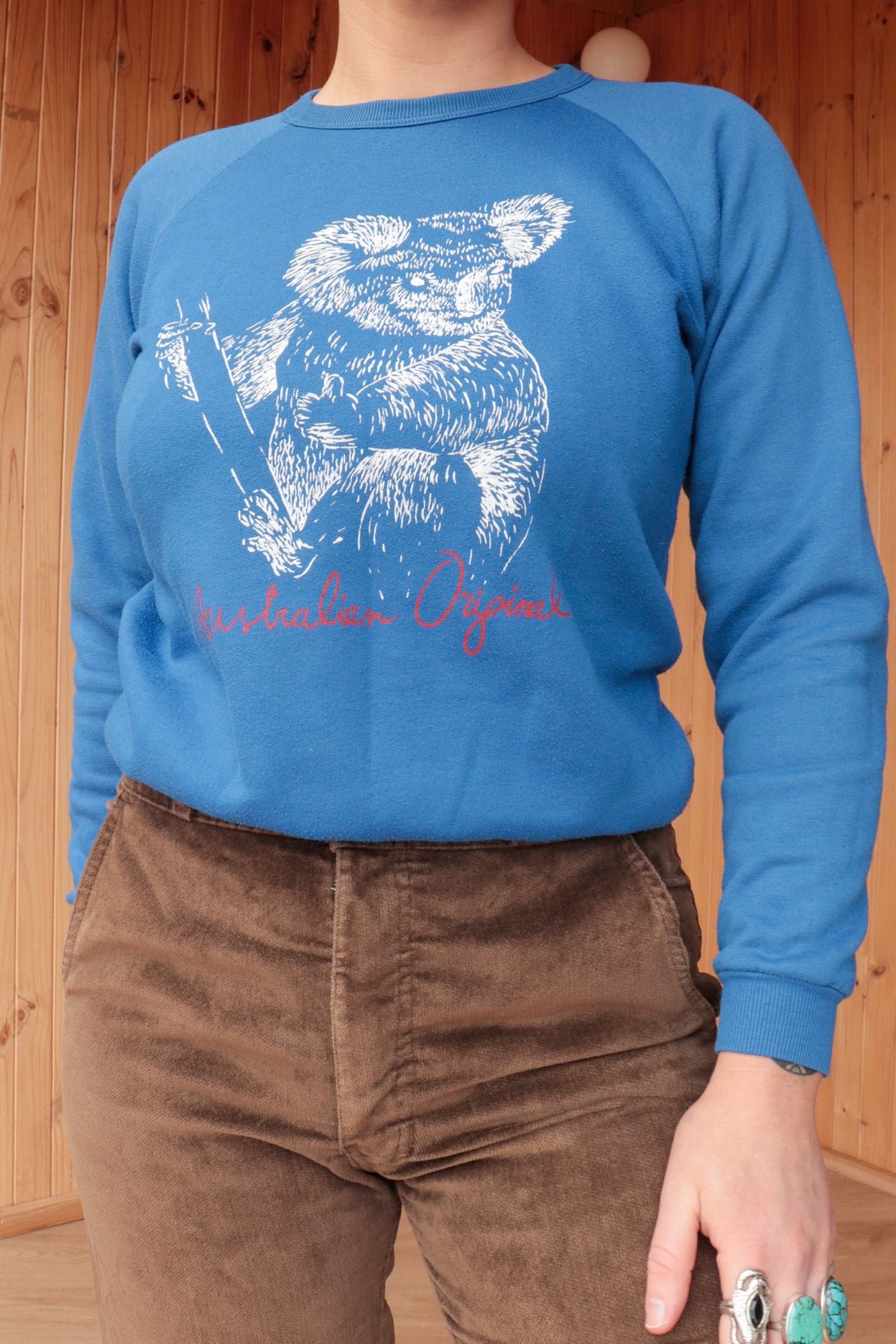 70s Blue Koala Pullover