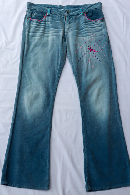 Cord Patchwork Flares