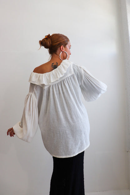 Dramatic Cotton Prairie Blouse