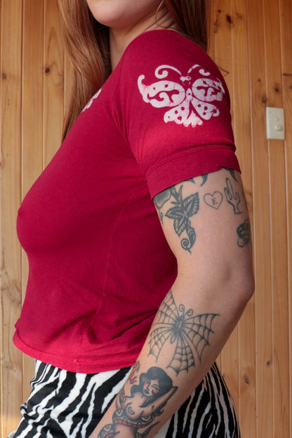 Hand Printed Butterfly Top