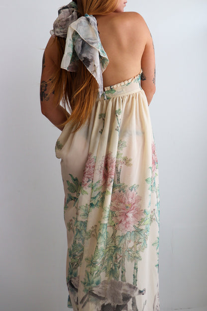 70s Layered Halter Maxi