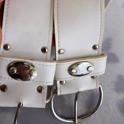 Deadstock White Leather Chunky Belt