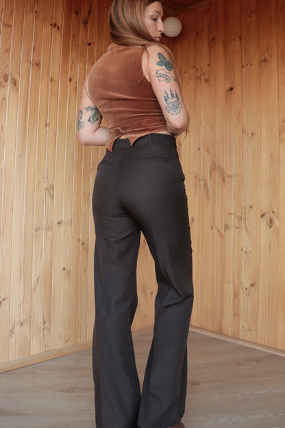 Deep Brown High Rise Flares