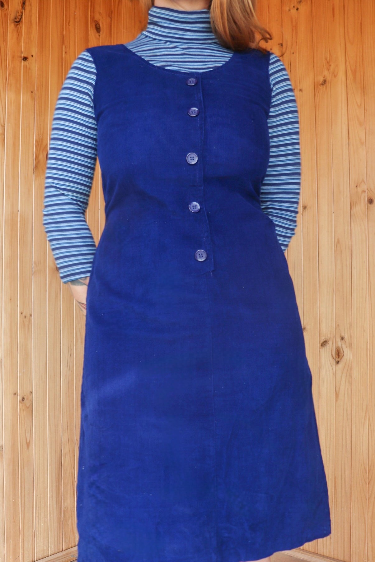 70s Turtleneck Pinafore Midi