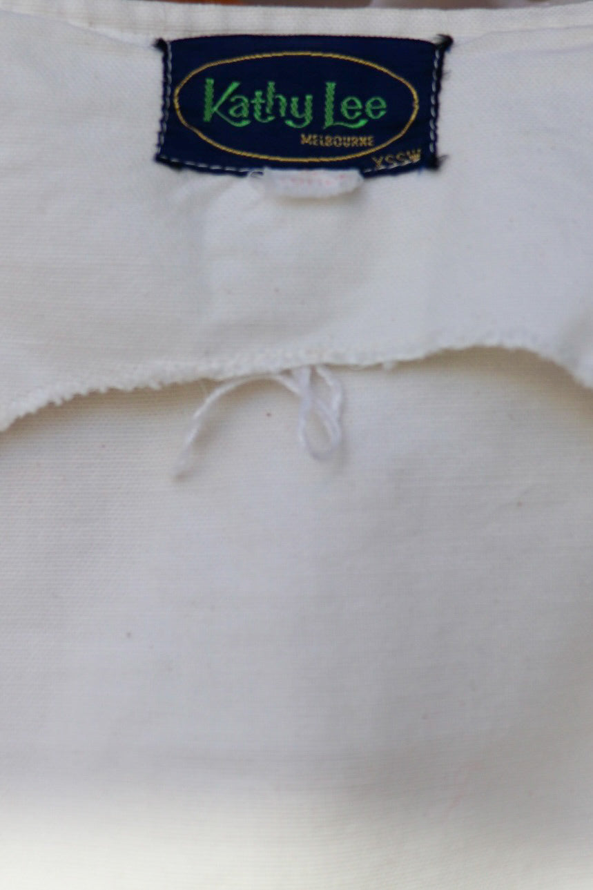70s White Denim Corset Top